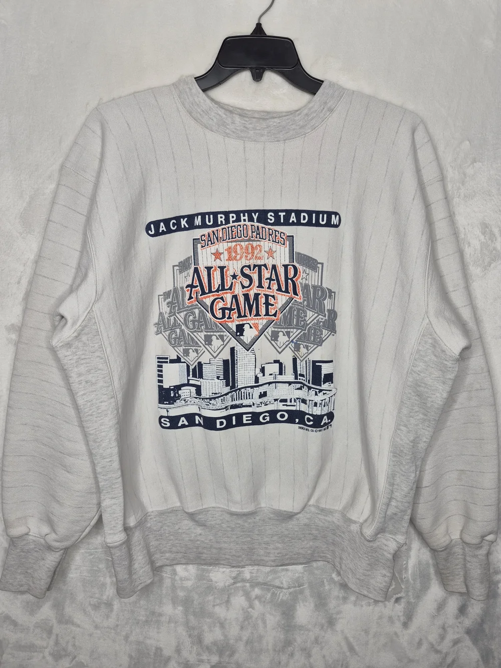 Vintage 1992 MLB All Star Game Sweatshirt San Diego Padres Trench USA Mens XL